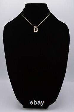 Christian Dior Collier Pendentif Vintage Black Enamel Strass Gold Chain Bina