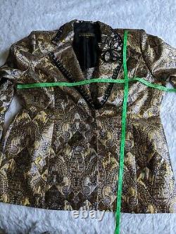 Donna Vinci Couture, Costume De Jupe D'or, Taille En Émail Cristal 16