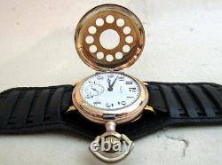 Elgin Hunter Enamel Dial Gold Plaqué Boîtier Vintage USA Montre-bracelet Mécanique Homme
