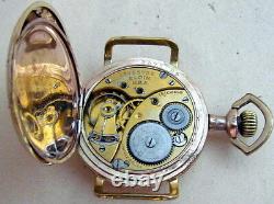 Elgin Hunter Enamel Dial Gold Plaqué Boîtier Vintage USA Montre-bracelet Mécanique Homme