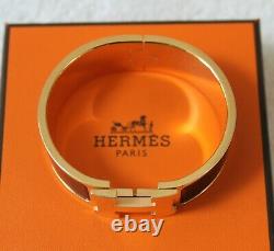 Excellent Condition' Genuine Rose Gold Hermes CLIC Clac'h' Bracelet Taille Pm