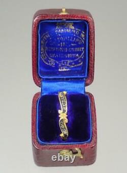 Fine Antique Georgian 22k Gold Enamel Mourning Ring Susanna Black 1768 Boîte 8,25