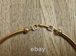 Givenchy Vintage 70s 80s Or Noir Émail 4g Logo Collier Mono Chunky Collier