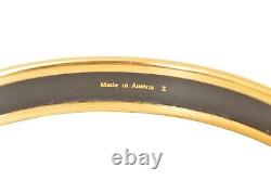 Hermes Plaqué Or / Émail Noir Emaiyu Bracelet F02321