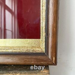 Inverser Verre Peint Style Antique Pointant Main Noir Or Rouge Vintage Frame