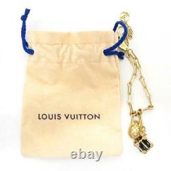 Louis Vuitton Bracelet Chaîne Egg Trunk Mini M68934 Métal Émail Noir Or LV