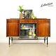 Mid Century Heals Buffet Vintage Cocktail Boissons Cabinet Black Gold Rosewood