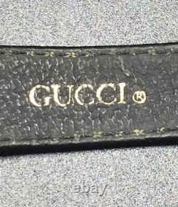 Montre Quartz Gucci Vintage En Or Plaqué Noir Émail Montre Grand Modèle