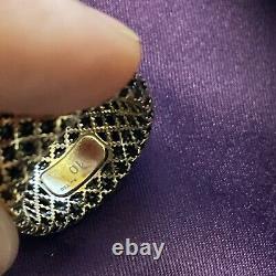 Nib Gucci Diamantissima 18k Yellow Gold Black Enamel Band Taille 5,25 $ 1 205 $