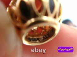 Pandora Royal Victorian Black Enamel 14ct Gold Charm 750814fr16 Déclassé