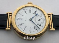 Rare Grande Antique Mariage Luxury Swiss Wristwatch Bienne Gilt Cas Émail Cadran