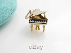 Tiffany & Co 14k Émail Piano Noir Or Blanc Charm 4 Collier / Bracelet