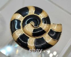 Très Rare Escargot Trifari Shell Swirl Enamel Broch 2.5