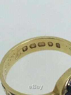 Un Antique Or 18 Carats, Émail Noir Et Diamant Deuil (memorial) Ring, C1884
