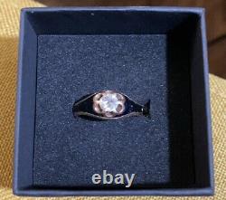 Victorian 14k Rose Gold/black Enamel. 60 Carat Diamond Ring Circa 1850s Rare