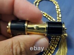 Vintage Bucherer Gold Plaqué Peek-a-boo Enamel Case Quartz Pendentif Watch