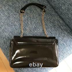 Vivienne Westwood Chain Shoulder Bag Émail Orb Black Gold Original Japon