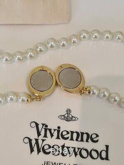 Vivienne Westwood Collier En Perles D'orbe Noir Loelia Nouveau Avec Boîte